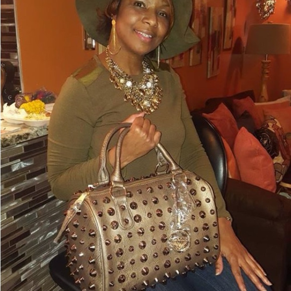 Stud N Chic bronze bag